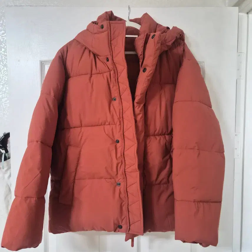 [BUNJANG] SPAO Basic Hooded Puffer Short Padding Orange / 스파오 베이직 후드 푸퍼 숏패딩 오렌지