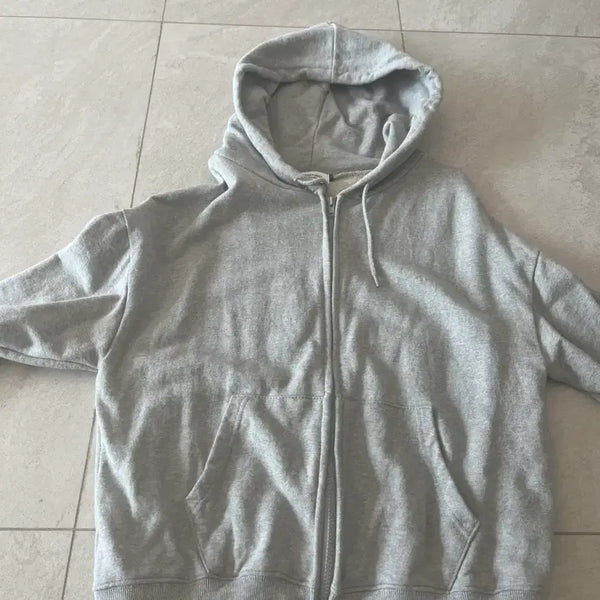 [BUNJANG] Gray Hooded Zip-Up Jacket / 그레이 후드 집업