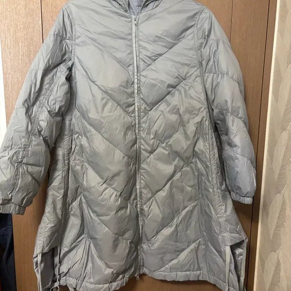 [BUNJANG] Light Gray Duck Down Lightweight Long Padding S / 라이트 그레이 오리털 경량 롱패딩 S