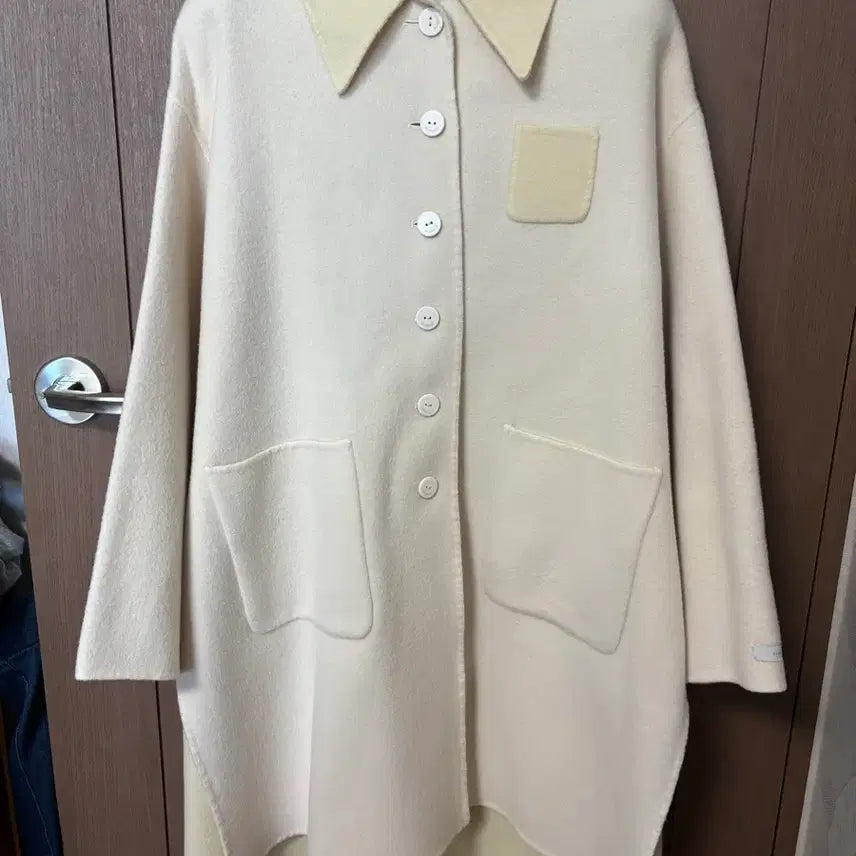 [BUNJANG] A:miclo Handmade Vanilla Cream Long Coat / 아미끌로 A:miclo 핸드메이드 바닐라크림 롱 코트 F