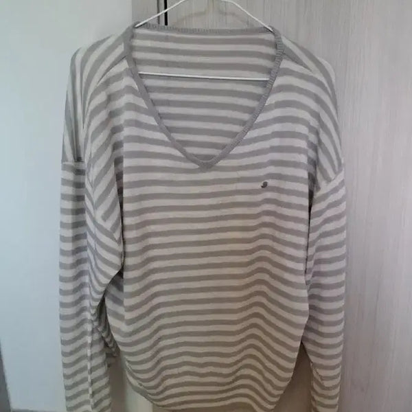 [BUNJANG] Andmore Striped V-Neck Knit / 앤드모어