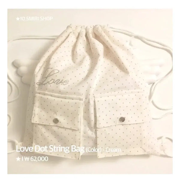 [BUNJANG] Mippeuni 15mm Love Dot String Bag Cream / 미쁜이님 십오미리 러브도트 스트링백 크림 색상