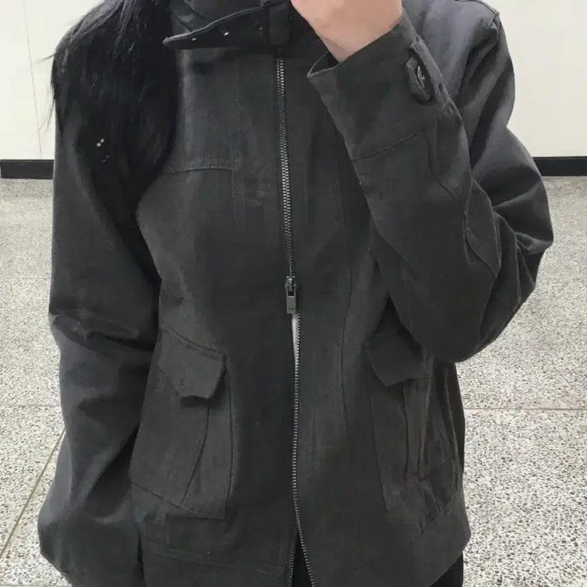 [BUNJANG] Place Studio High Neck Blouson Coat Jacket / 플레이스 스튜디오 하이넥 블루종 코트 자켓