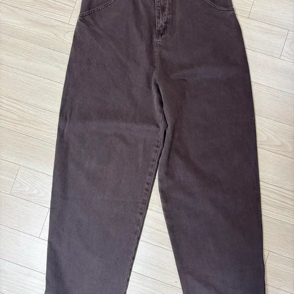 [BUNJANG] Suade Wide Pants Brown M / 수에이드 와이드 팬츠 브라운 m