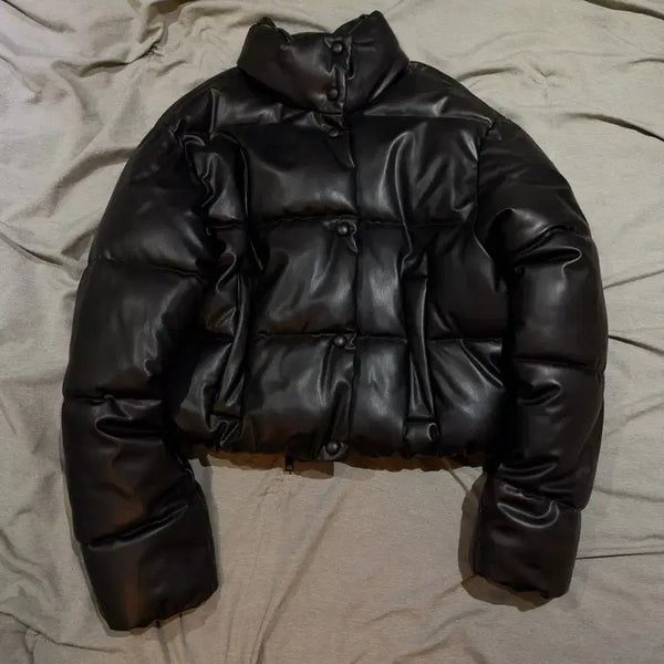 [BUNJANG] Zara Leather Short Padded Jacket / 자라 레더 숏패딩