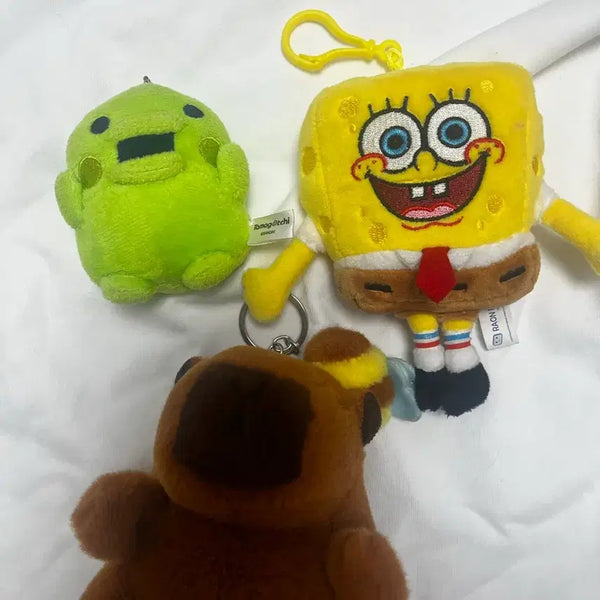 [BUNJANG] GoochiPachi, SpongeBob, Capybara Keychain Plush Bundle Set / 일괄)구치파치,스폰지밥,카피바라 키링 인형