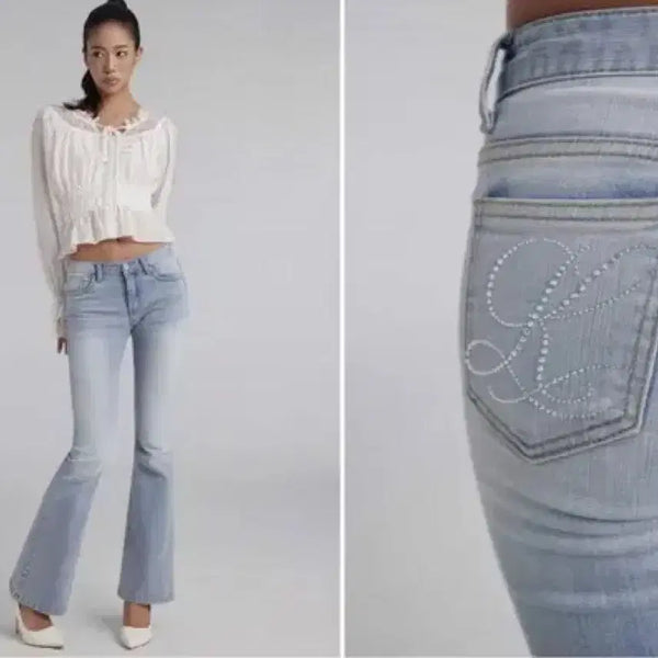 [BUNJANG] Klitsch Crystal Slim Jeans / 클리시어 크리스탈 슬림 청바지
