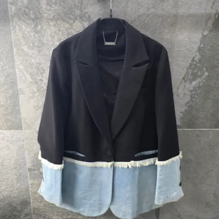 [BUNJANG] Denim Combination Jacket / 데님 배색 자켓