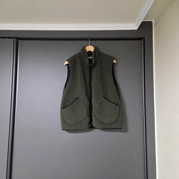 [BUNJANG] Wouldbeen Sherpa Vest Olive M / (거의 새상품) [M] 우드비 쉐르파 베스트 올리브 / 후리스 플리스 조끼