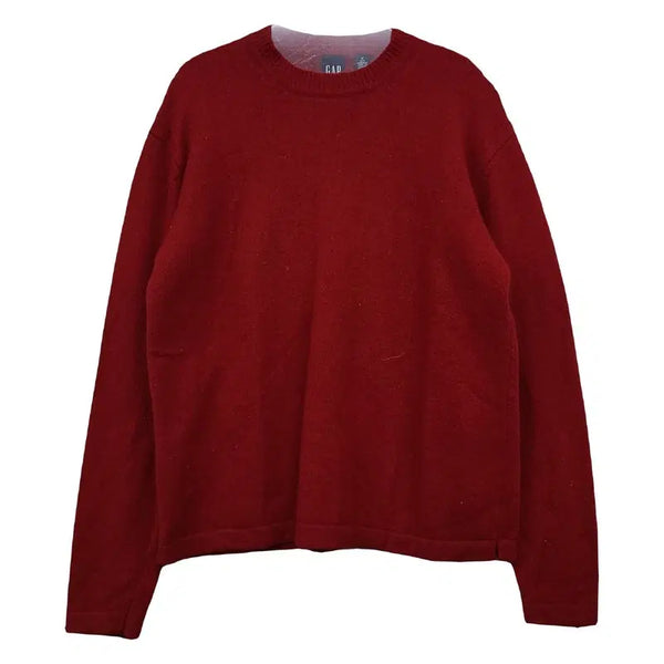 [BUNJANG] GAP Red 100% Wool Basic Crewneck Knit Sweater M / 갭 GAP 레드 울 100% 베이직 크루넥 라운드 니트 M