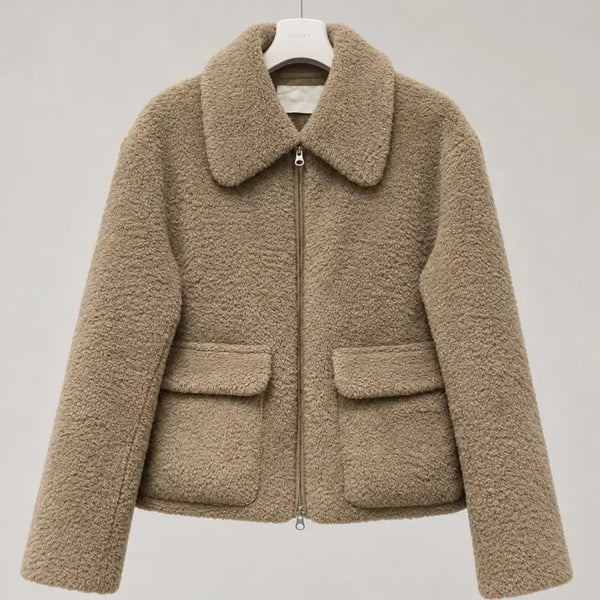 [BUNJANG] Frontrow Faux Fur Jacket Beige / 프론트로우 퍼자켓
