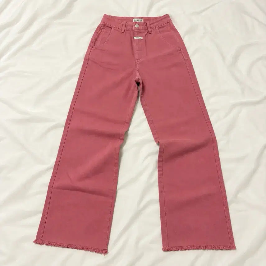 [BUNJANG] Marithe Francois Girbaud Pink Wide Denim Pants Size 26 / 26) 마리떼 프랑소와 저버 핑크 와이드 데님 팬츠