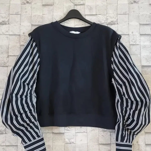 [BUNJANG] H&M Black Stripe Blouse / H&M 블랙 스트라이프 블라우스