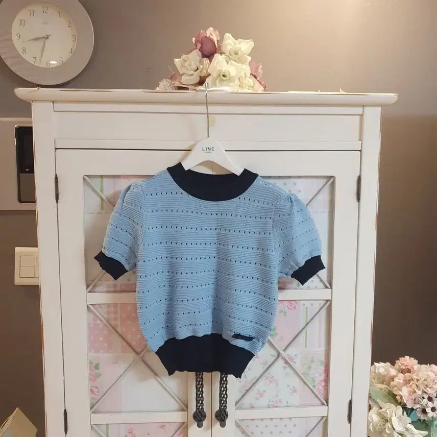 [BUNJANG] LINE Knit Sweater Blue / Line 니트 스웨터/55-정66