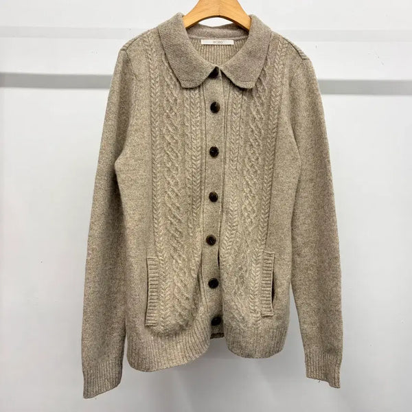 [BUNJANG] BCBG Wool Blend Knit Cardigan / LIST 울 케이블 니트 가디건 66