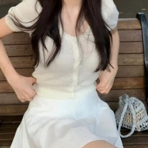 [BUNJANG] ONT Chouchou Cardigan White / 온트 슈슈 가디건