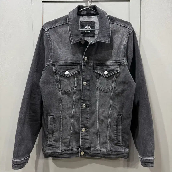 [BUNJANG] Zara Black Denim Trucker Jacket / S 자라 ZARA 블랙 데님 트러커 흑청 자켓