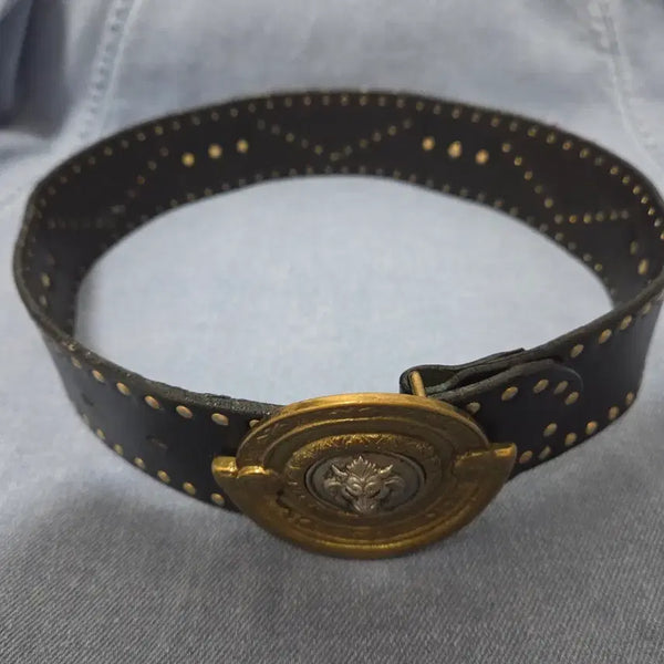 [BUNJANG] Versus Gold Buckle Leather Belt / 베르수스 금장버클 소가죽벨트