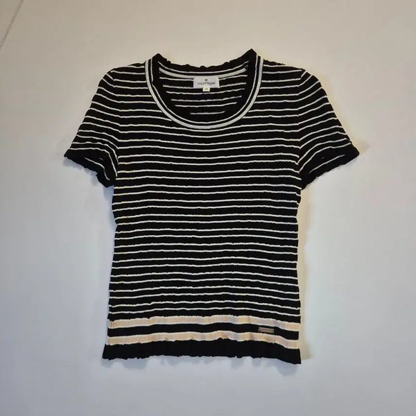[BUNJANG] Courreges Striped Knit Half Top / Courreges 꾸레쥬 스트라이프 니트 하프탑