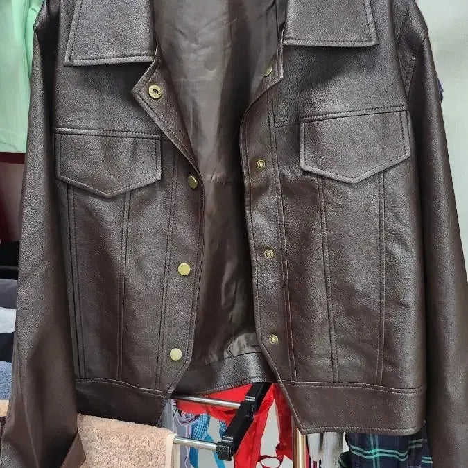 [BUNJANG] Women's Leather Jacket Brown Size 77 / 여성 가죽 자켓 브라운77