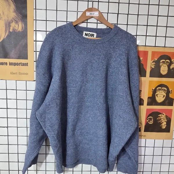 [BUNJANG] NOIR Round Neck Knit Blue / NOIR 니트 블루1011