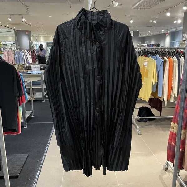 [BUNJANG] SPECCHIO PLEATS Polyester Long Oversized Coat Women's L / SPECCHIO PLEATS 폴리 롱 오버 코트 여성 L