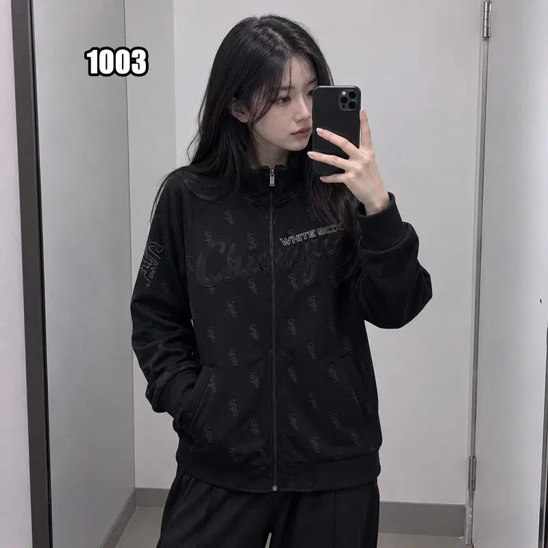 [BUNJANG] MLB Chicago White Sox Logo Pattern Zip-Up Jacket XL / XL MLB 시카고 화이트삭스 로고 패턴 집업 자켓