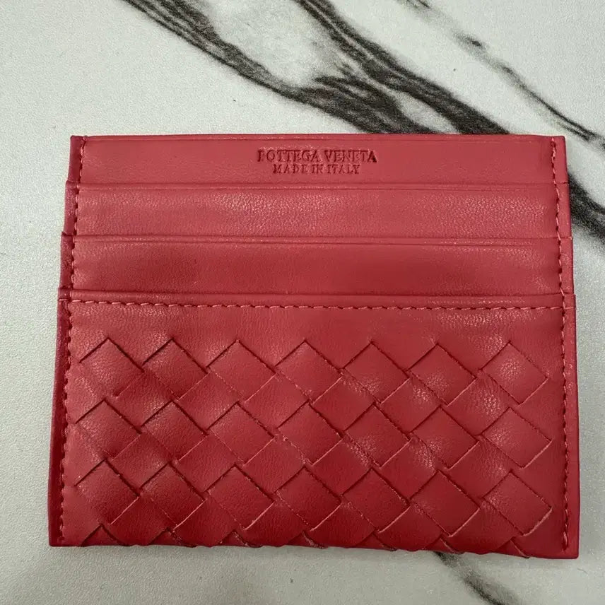 [BUNJANG] Intrecciato Pattern Card Holder / 여성 카드지갑 핑크