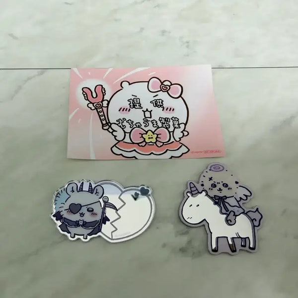 [BUNJANG] Chiikawa Angel & Devil Mirror Sticker Bundle (Racco/Momonga) / 치이카와 천사 악마 미러 스티커 랏코/모몽가 일괄