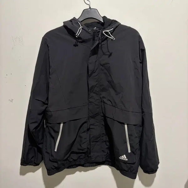 [BUNJANG] Adidas Black Windbreaker Jacket / 아디다스 바람막이 블랙