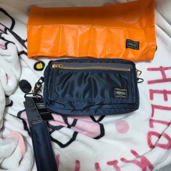 [BUNJANG] Porter 2-Way Pouch Navy + Orange / 포터 2WAY 파우치 네이비 + 오렌지 파우치