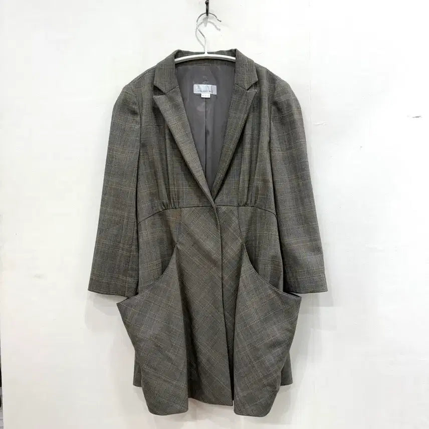 [BUNJANG] Son Jung Wan Women's Spring/Fall Jacket Checkered Grey / 손정완 여성 춘추 자켓 체크무늬 그레이