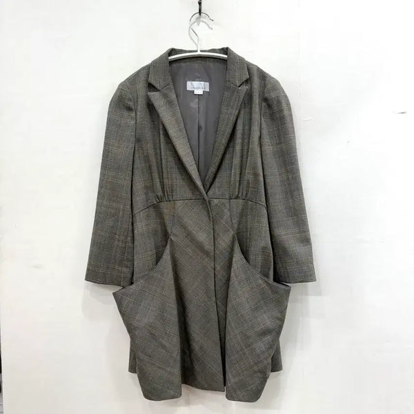 [BUNJANG] Son Jung Wan Women's Spring/Fall Jacket Checkered Grey / 손정완 여성 춘추 자켓 체크무늬 그레이