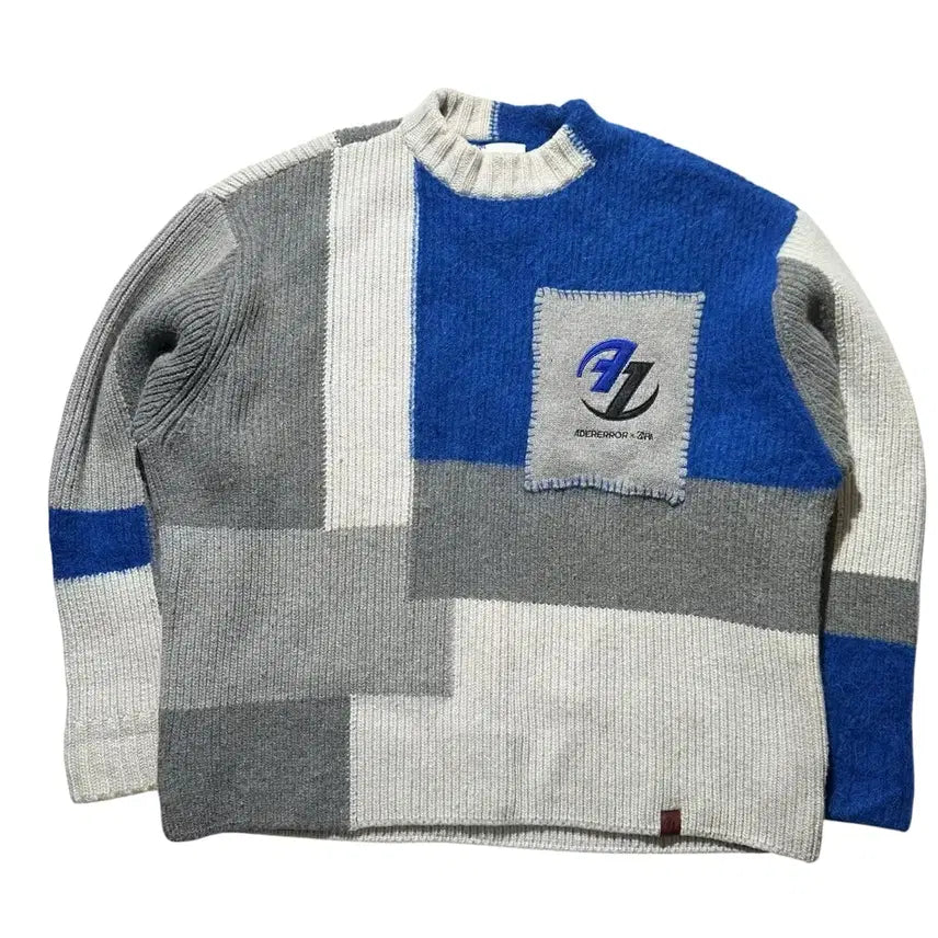 [BUNJANG] Ader Error x Zara Patchwork Oversized Knit Sweater Multicolor / [L-XL] 아더에러 x 자라 패치워크 오버사이즈 니트 스웨터 멀티컬러