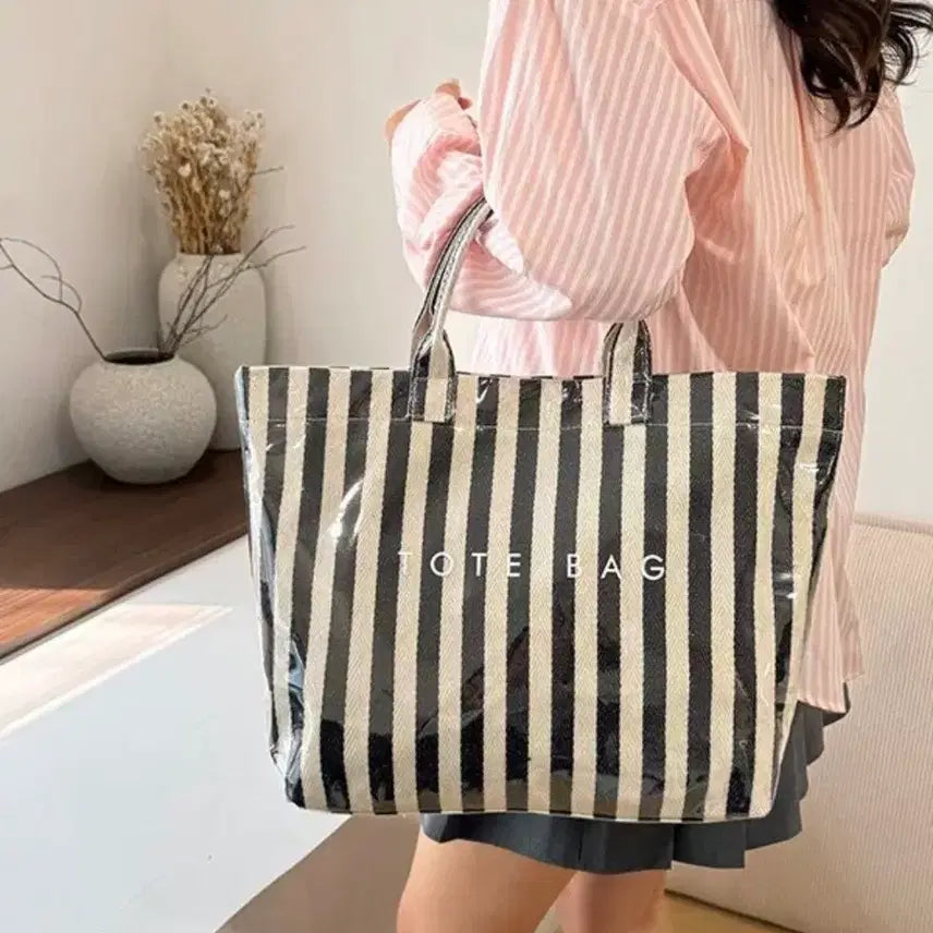 [BUNJANG] Vertical Stripe Tote Bag / 세로 스트라이프 토트백
