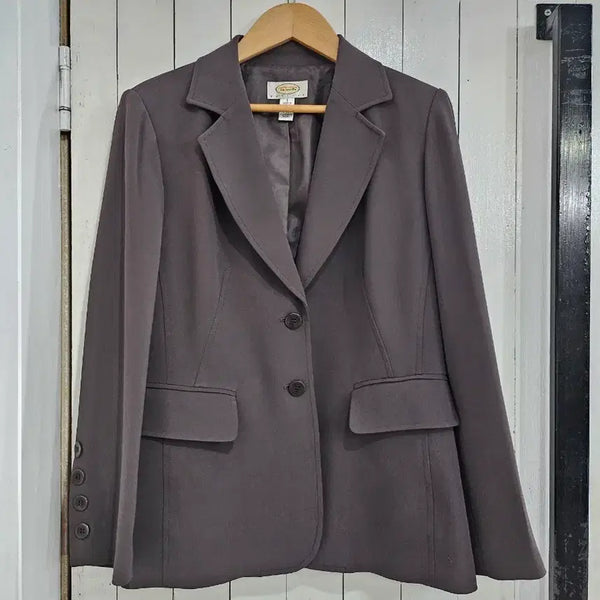[BUNJANG] Talbots Women's Brown Two-Button Short Jacket Size 2 / Talbots 여성 자켓 2 브라운 카라 투버튼 기본핏 숏자켓 긴팔 봄 가을 간절기 마이 재킷 정장자켓 하객룩(B2343)