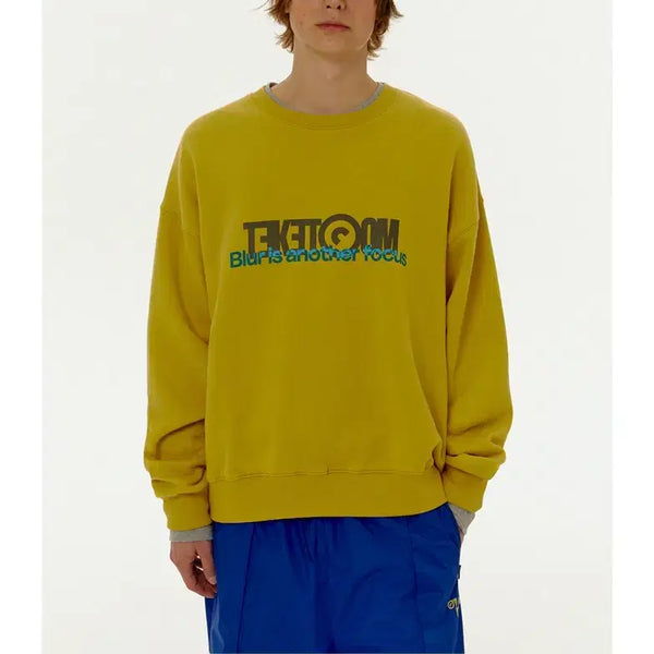 [BUNJANG] Taket Overlapping Sweatshirt Yellow / 테켓 맨투맨(Overlapping Sweatshirt Yellow)