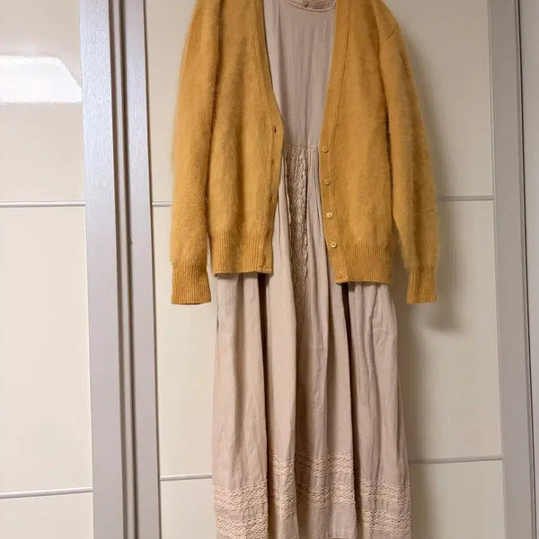[BUNJANG] Yellow Angora Cardigan / 노랑 앙고라가디건
