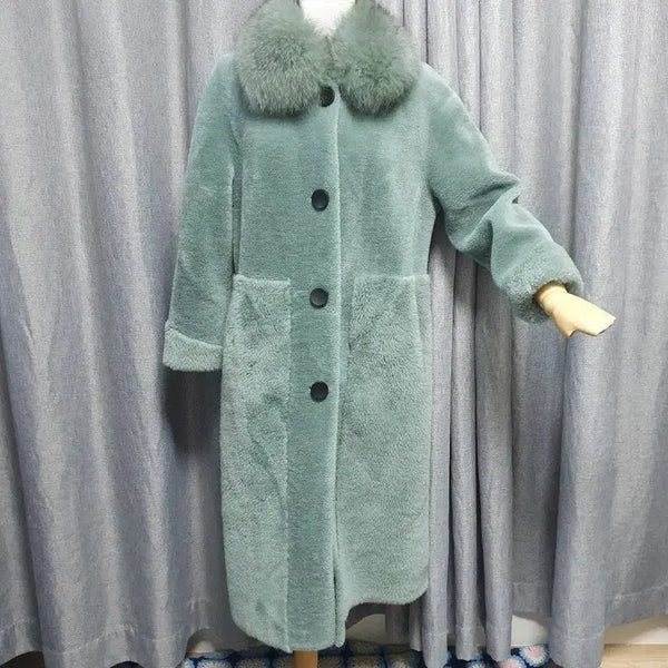 [BUNJANG] 55 Fox Fur Wool Coat / 55폭스퍼카라 양모코트