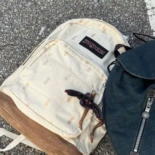 [BUNJANG] JanSport Ivory Pineapple Light Pack Backpack / 잔스포츠 아이보리 파인애플 라이트팩 (극희귀)