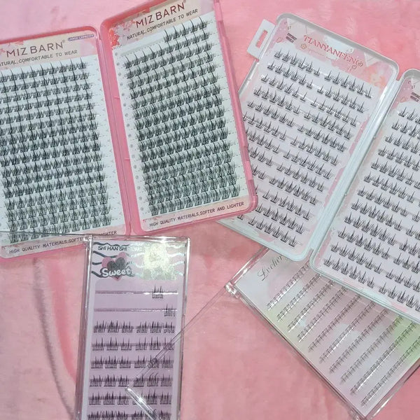 [BUNJANG] No-Glue Eyelashes Bundle Set (4 Pairs) / 테무 알리익스프레스 노글루 속눈썹 4세트 일괄