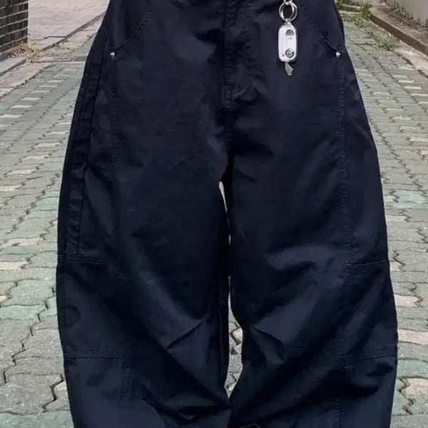 [BUNJANG] Navy Wide Pants / 네이비 와이드 팬츠