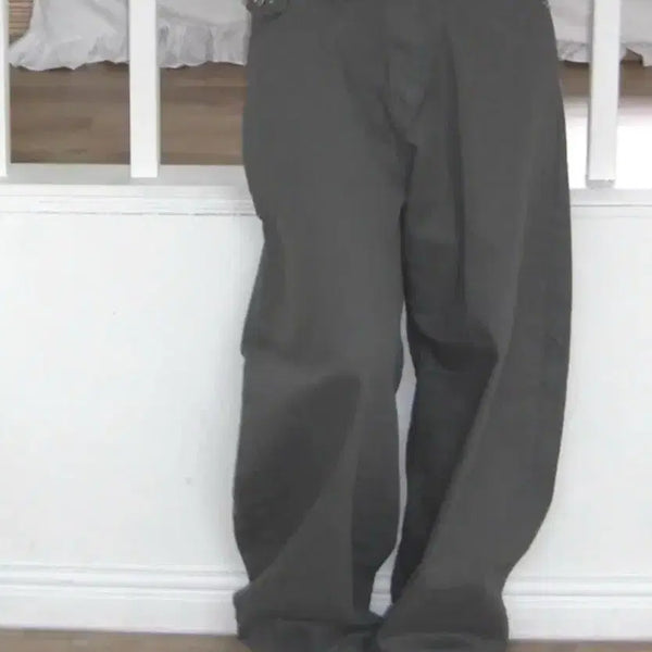 [BUNJANG] Khaki Wide Pants / 카키색 와이드 팬츠