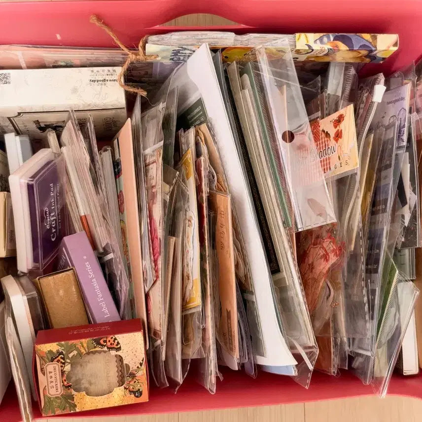 [BUNJANG] Vintage Aesthetic Diary Deco Sticker Bundle Set / 빈티지 감성 다꾸 판스티커 스티커 도장 모조지 일괄판매