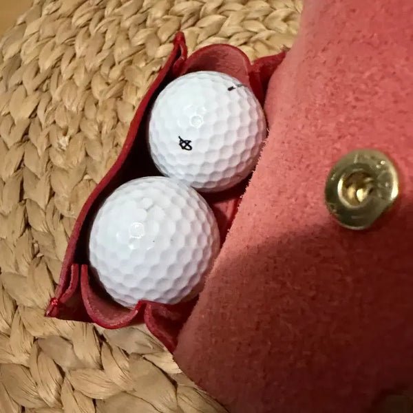[BUNJANG] Natural Leather Golf Ball Pouch / 골프볼 천연 가죽파우치