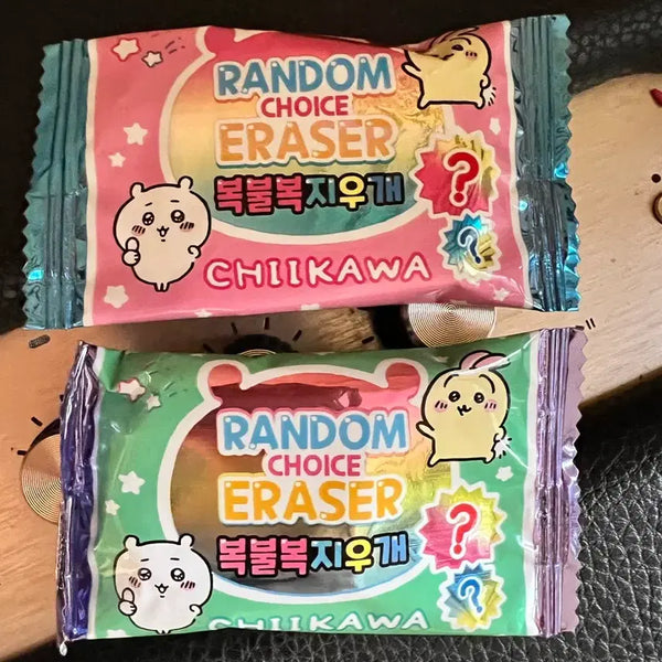 [BUNJANG] Chiikawa Lucky Draw Eraser Set / 치이카와 먼작귀 복불복 지우개 2개 세트