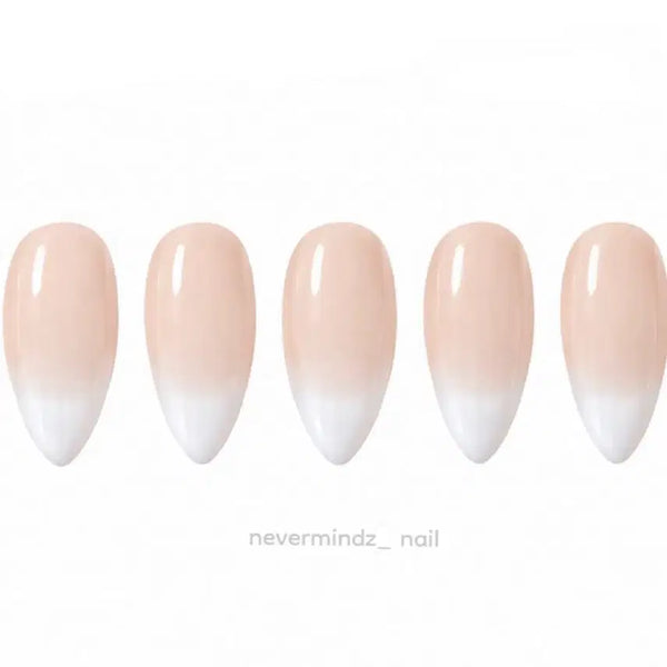 [BUNJANG] NVMZ Handmade Nail Tips - White Gradient Daily Design / 화이트그라 데일리 소녀 수제네일팁