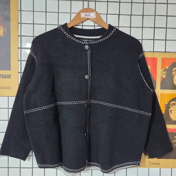 [BUNJANG] Black Stitch Cardigan / 블랙 스티치 가디건1012