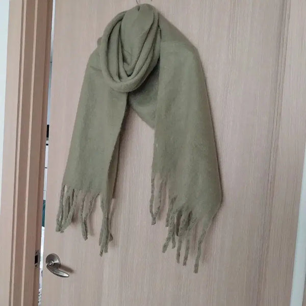 [BUNJANG] Olive Green Shawl Muffler / 올리브그린 숄 머플러