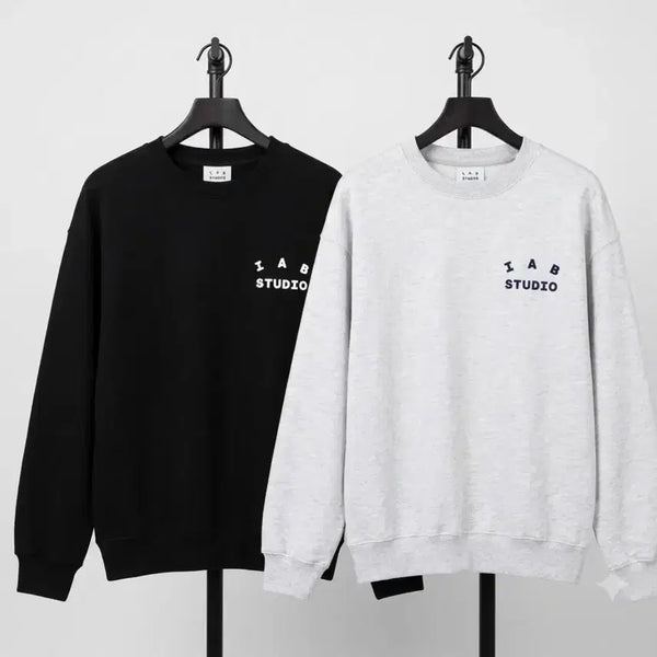 [BUNJANG] IAB Studio Sweatshirt Black/Melange / IAB 스튜디오 맨투맨 블랙/멜란지